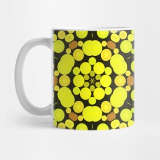 Dot Mandala Flower Green and Yellow Mug